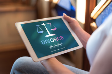 Divorce advice concept on a tablet