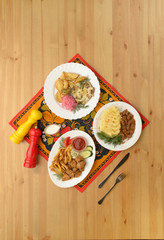 Served  table. The top view.