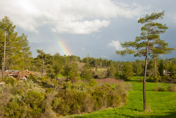 Landscape with a rainbow. Turkey