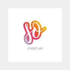 SO logo, vector. Useful as branding, app icon, alphabet combination, clip-art.