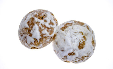 Glazed gingerbread on white