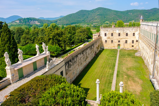 catajo castle euganean hills area panoramic view courtyard