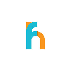 Initial Letter FH Rounded Lowercase Logo