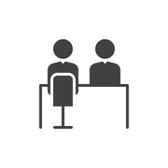 Job interview icon vector, filled flat sign, solid pictogram isolated on white. Symbol, logo illustration. Pixel perfect