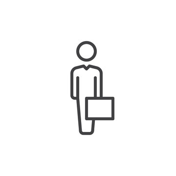 business person holding briefcase outline clip art preview