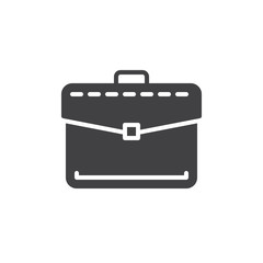 Briefcase, business portfolio icon vector, filled flat sign, solid pictogram isolated on white. Symbol, logo illustration. Pixel perfect