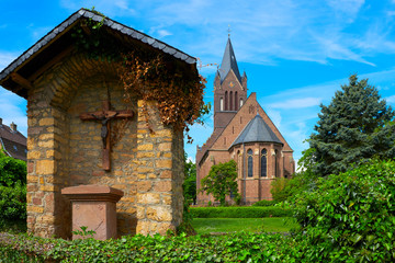 Churches at the Roman Way, Germany, Eifel, Wollersheim - obrazy, fototapety, plakaty