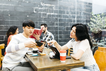 Group of friends studying and preparing university jobs