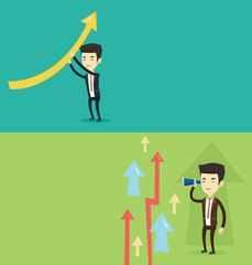 Two business banners with space for text.