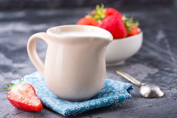 milk and strawberry
