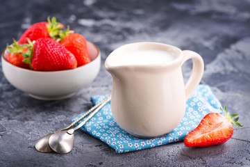 milk and strawberry