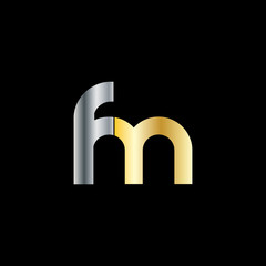Initial Letter FM Rounded Lowercase Logo