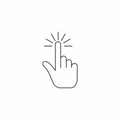 Simple touch pad gesture icon isolated on white.
