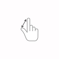 Simple touch pad gesture icon isolated on white.