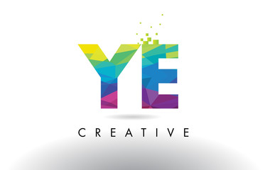 YE Y E Colorful Letter Origami Triangles Design Vector.