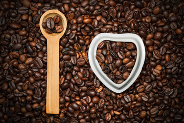 I Love Coffee - Heart and Coffee Beans