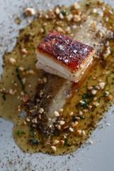 Pork belly sous vide cooked