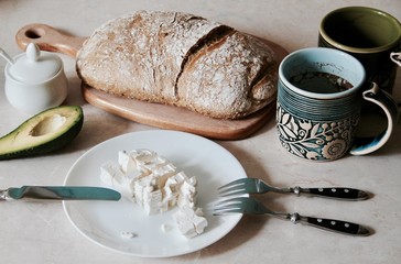 breakfast table food