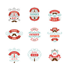 Father's Day badge design . Sticker, stamp, logo - handmade. With the use of typography elements, calligraphy and lettering