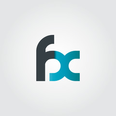 Initial Letter FX Rounded Lowercase Logo
