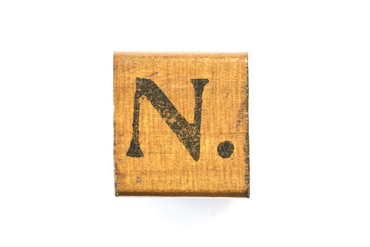 N Capital Letter Wooden Vintage Printing Block