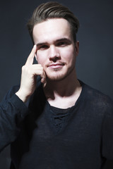 Studio portrait of a young man