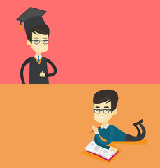 Two educational banners with space for text.