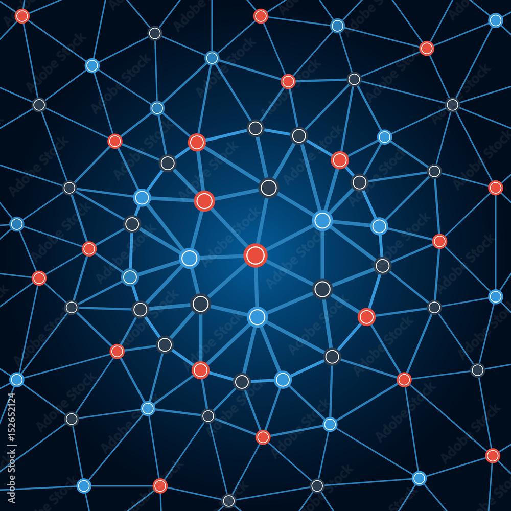Poster Background network. Background circles dots and lines. Abstract geometric pattern with dots and connects.