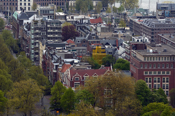 The city of Rotterdam seen from above 