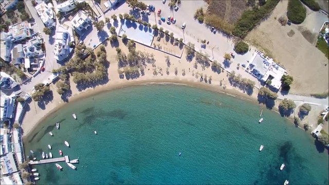 Flight over the port of Pollonia on the Island of Milos in Greece. Part 2 of 2. 