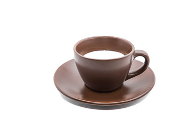 Coffee cup and hot milk