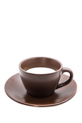 Coffee cup and hot milk