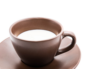Coffee cup and hot milk