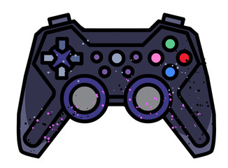 Cartoon image of Game Icon. Gamepad symbol. An artistic freehand picture.