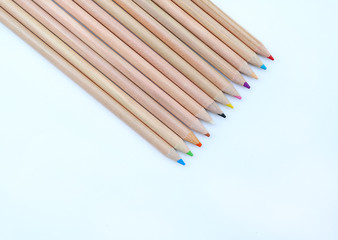 Obraz premium color pencils on white background.