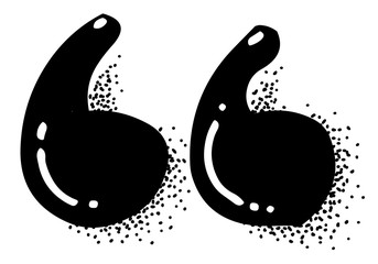 Fototapeta premium Cartoon image of Quote mark Icon. Quote symbol. An artistic freehand picture.