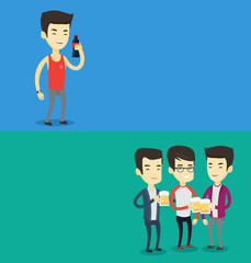 Two food and drink banners with space for text.