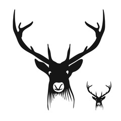 Naklejka premium Deer Head Silhouette