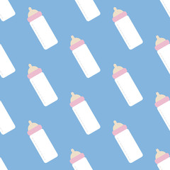 Baby bottle with nutrition seamless pattern