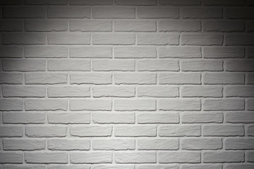 white brick wall with light effect and shadow, abstract background photo
