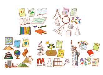 
 学校　国語　算数　社会　理科　英語 