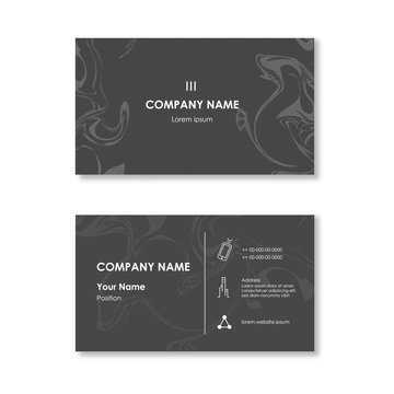 Business card pack , Black marble texture. Back and front