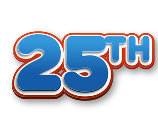 25th celebration event number for poster or invitation
