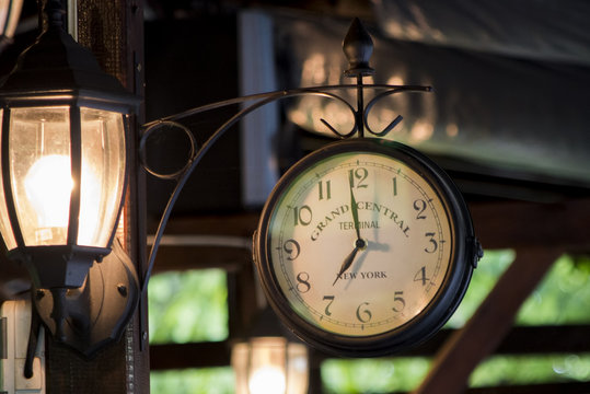 Vintage clock and the lights - Powered by Adobe