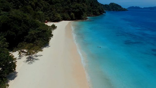 aerial view beautiful sea beach of nyaung oo phee island andaman sea myanmar