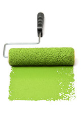 Fototapeta premium Paint Roller With Green