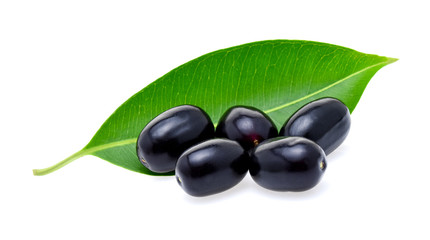 Jambolan plum or Java plum isolated on white background