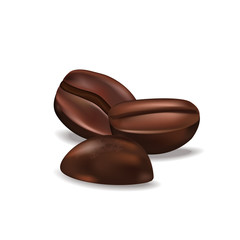 Realistic coffee beans  isolated.
