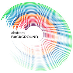 Abstract background with bright colorful lines. Colored circles with place for your text  on a white background.
