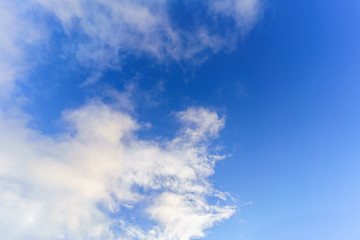Beautiful white clouds and blue sky background